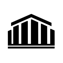 Minimalist Architectural Logo Icon, Monochrome Design