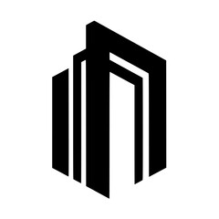 Modern Architectural Abstract Logo Design - Black and White Icon