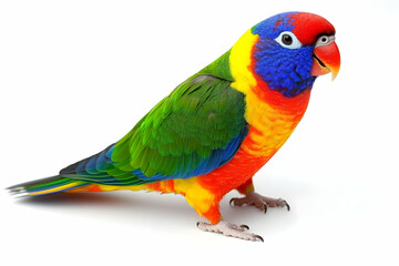 Fototapeta premium Striking portrait of a rainbow lorikeet displaying its vibrant plumage