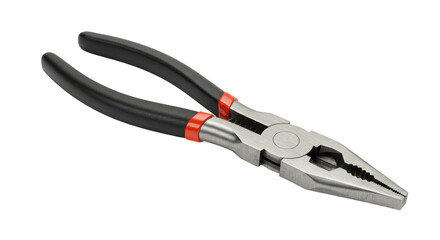Isolated Combination Pliers Tool with Black and Red Handles for Repair