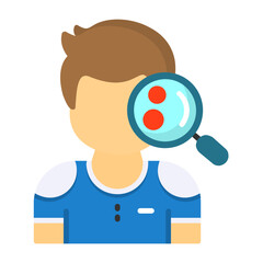 Fototapeta premium Man Skin Check Up Flat Style Icon