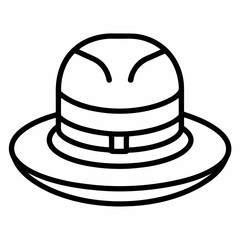 Hat outline icon on white background 