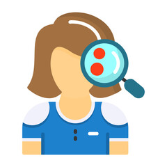 Woman Skin Check Up Flat Style Icon