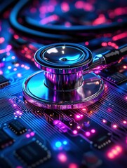 Digital Healthcare: Stethoscope on Circuit Board