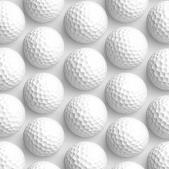 White Golf Balls With Dimples In Repeated Pattern On Background