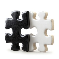 Obraz premium Two Interlocking Puzzle Pieces Symbolizing Connection