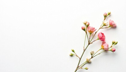 Delicate, small-scale floral sprigs on white background , pretty, wallpaper, background