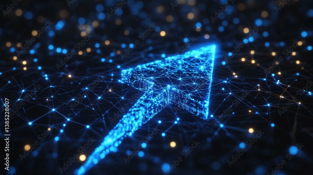 Aufkleber digital arrow growth in technology virtual space graphic design futuristic environment abstract view