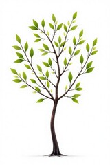 Obraz premium Delicate tree branches isolated on white background, simple, branches