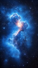 Celestial Canvas: A breathtaking cosmic vista unfolds, revealing a radiant nebula amidst a backdrop of twinkling stars, capturing the awe-inspiring beauty of the universe.