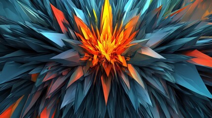 Obraz premium Abstract geometric explosion in vibrant colors