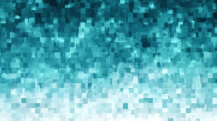Abstract Teal Pixelated Mosaic Background