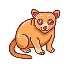 Cute cartoon cuscus animal vector illustration for kids education and wildlife design projects isolated art