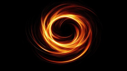 Fototapeta premium Fiery Vortex: Abstract Orange and Black Swirling Light