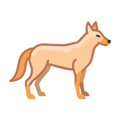 Illustration of a golden jackal standing profile view wildlife animal canidae vector art drawing image design