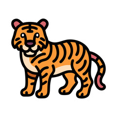 Cute cartoon tiger illustration vector graphic design for kids and animal lovers artwork design