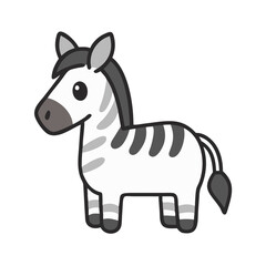 Cute zebra cartoon illustration vector drawing for kids education and animal themed designs and projects