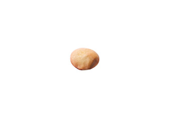 One brown lentil seed isolated on white