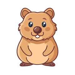 Fototapeta premium Cute cartoon quokka illustration vector image drawing of happy animal smiling adorable australian marsupial