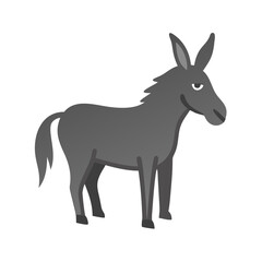 Obraz premium Illustration of a gray donkey animal farm equine livestock mule burro with long ears and short tail design