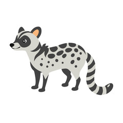 Explore the african civet vector art: a detailed illustration of a wild mammal with unique markings