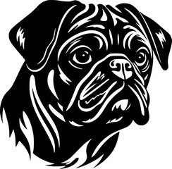 Obraz premium Pug - Minimalist and Flat Logo - Vector illustration