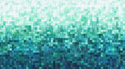 Abstract Teal Mosaic: A Serene Digital Artwork