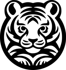 Tiger Baby | Minimalist and Simple Silhouette - Vector illustration