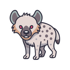 Cartoon hyena illustration vector art image of spotted hyena for graphic design and animal lovers art
