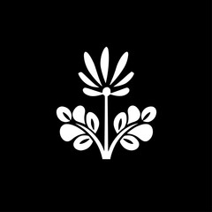 Flower - Black and White Isolated Icon - Vector illustration