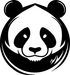 Panda - Black and White Isolated Icon - Vector illustration