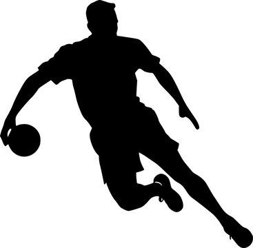 silhouette soccer player dribbling ball clip art preview