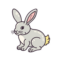 Fototapeta premium Cute cartoon rabbit illustration vector drawing of a bunny pet animal for easter and spring designs