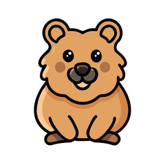 Cute cartoon quokka vector illustration for kids design and animal lovers, adorable quokka image for print 100