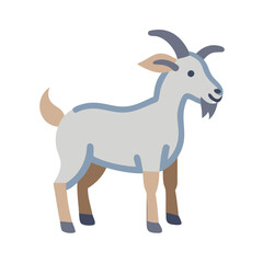 Download cute cartoon goat vector illustration for free use in graphic design and kid's projects