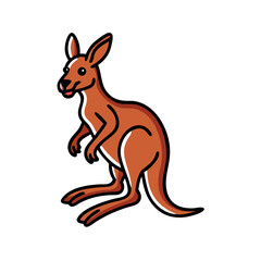 Cartoon kangaroo vector illustration for australia wildlife animal themes and children's designs and projects