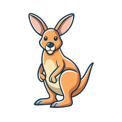 Cute cartoon kangaroo vector illustration for kids design and australian animal illustration, isolated art