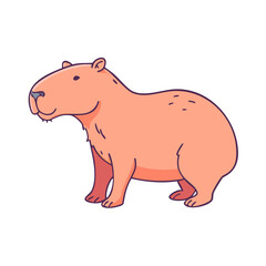 Cute capybara illustration vector art for design projects and educational resources, capybara drawing art