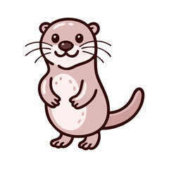 Cute cartoon otter vector illustration for kids animal designs and educational resources artwork drawing
