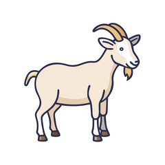 Illustration of a cute goat vector graphic design for farm animals and livestock resources and projects