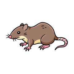 Cartoon brown rat illustration vector image for kids children education and animal learning resources