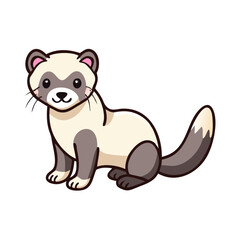 Cute cartoon ferret vector illustration perfect for ferret lovers and animal themed designs and projects