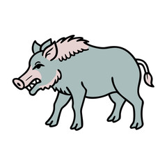 Illustration of a wild boar vector image for animal lovers and graphic designers looking for boar clipart art