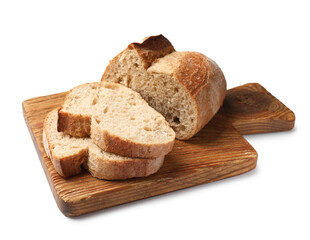 Pieces of fresh bread isolated on white