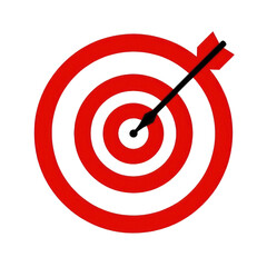 Red Arrow Aim To Business Target Goal Hit Success Center Accuracy Competition Symbol Or Strategy Dartboard And Winner Bullseye Archery Isolated On Transparent Background , Generative AI
