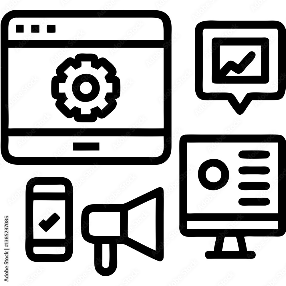 Poster streamlining your digital strategy: website optimization, data analysis, mobile app integration, and