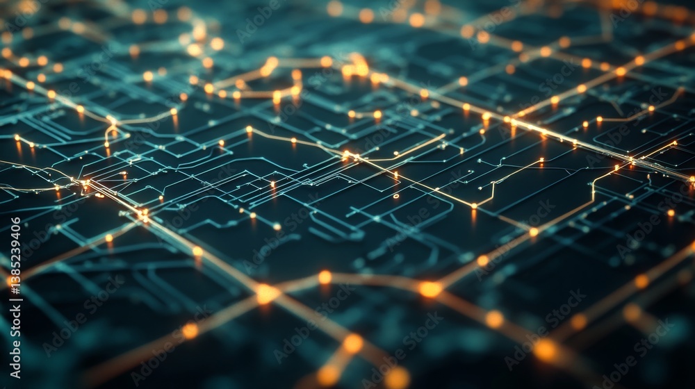 Poster dynamic data visualization of urban networks digital realm infographic design technological environm