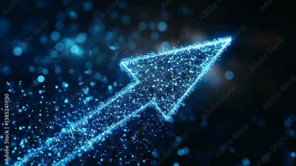 Poster digital arrow symbolizing growth and progress in technology abstract environment 3d visualization fu