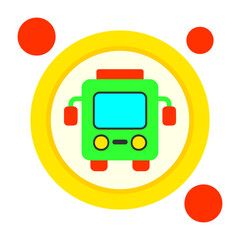 Bus Flat Style Icon