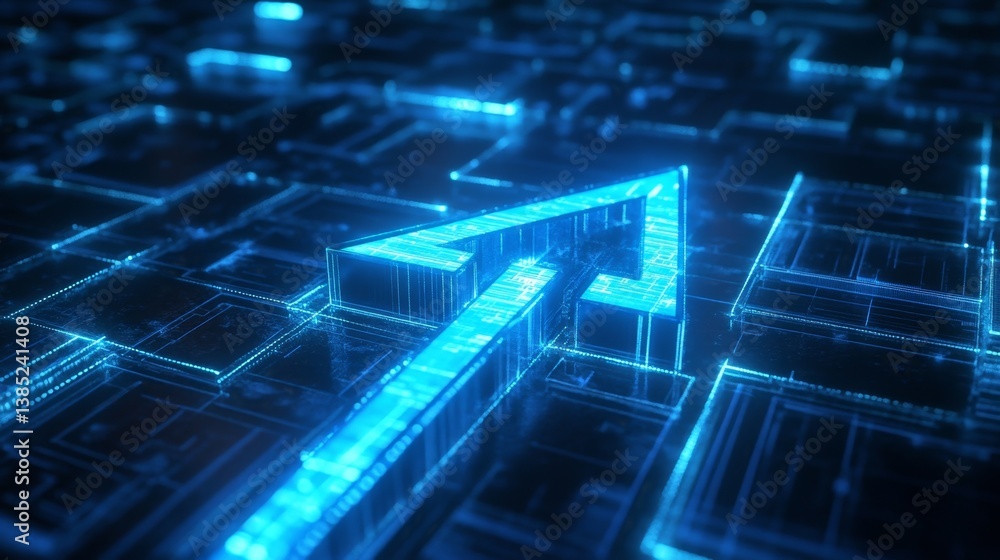 Poster digital arrow growth indicator virtual environment graphic design futuristic technology abstract vie